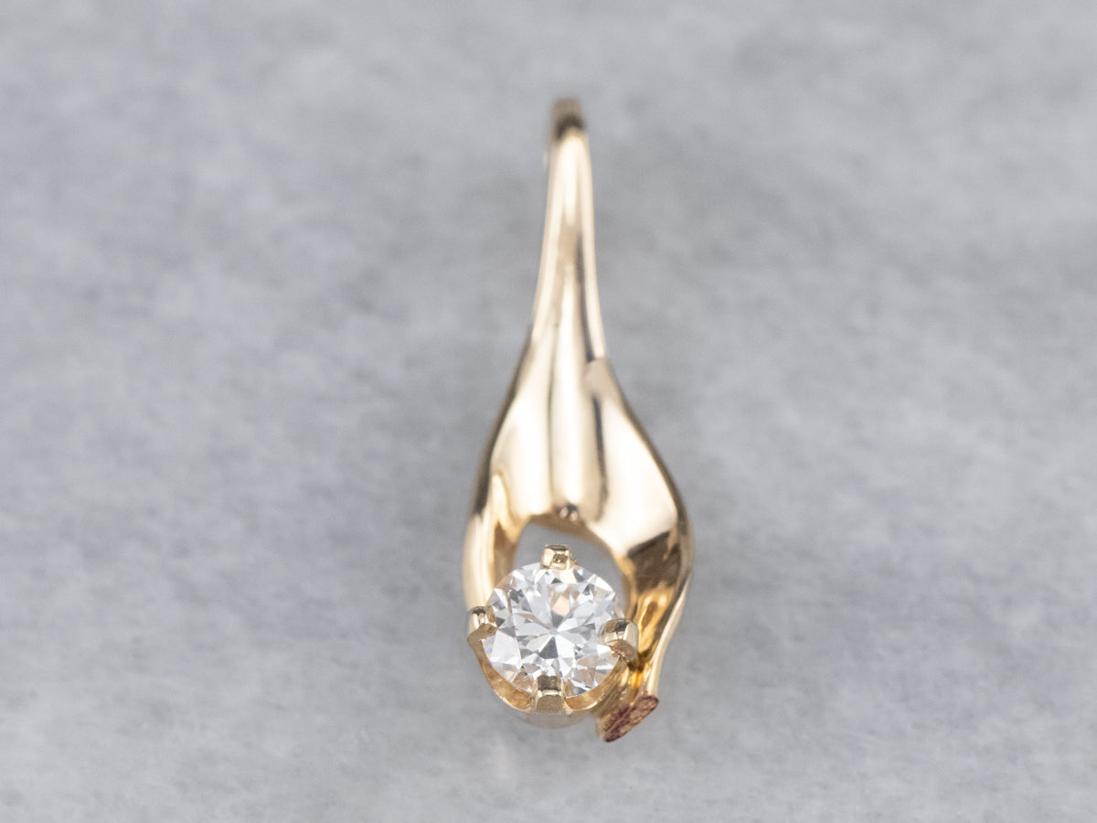 Simple Gold Diamond Pendant