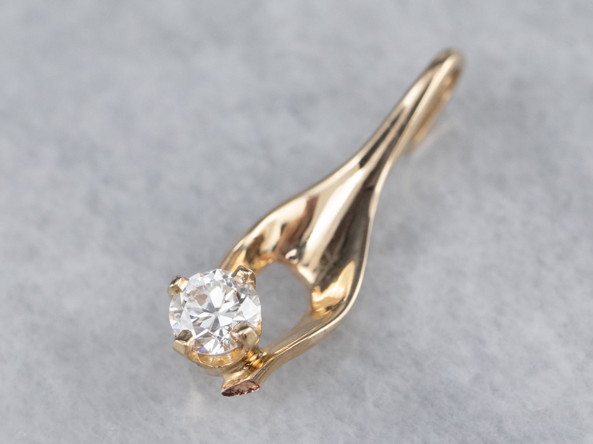 Simple Gold Diamond Pendant