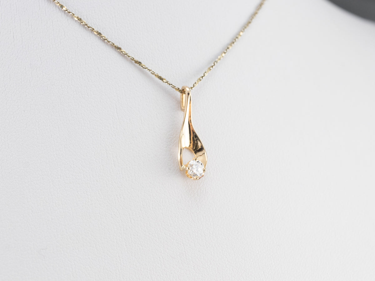 Simple Gold Diamond Pendant