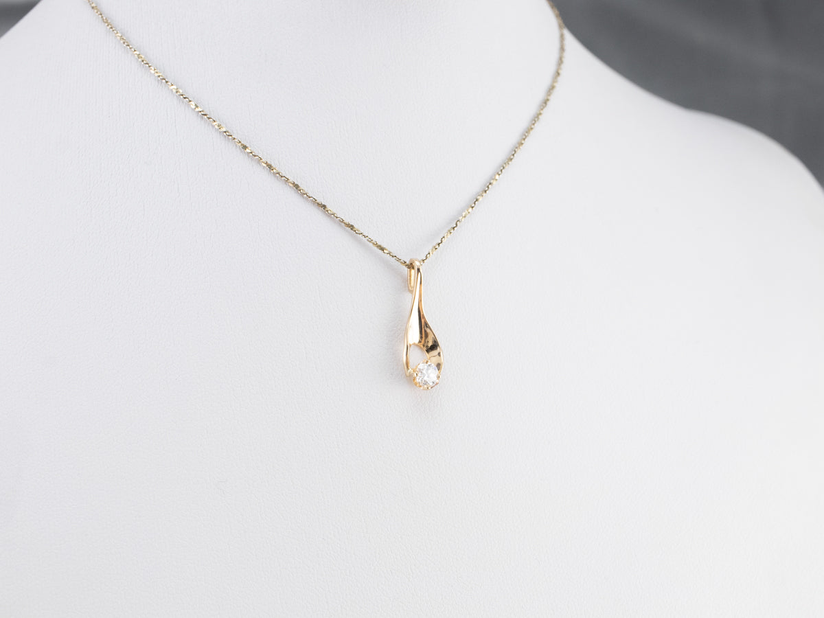 Simple Gold Diamond Pendant