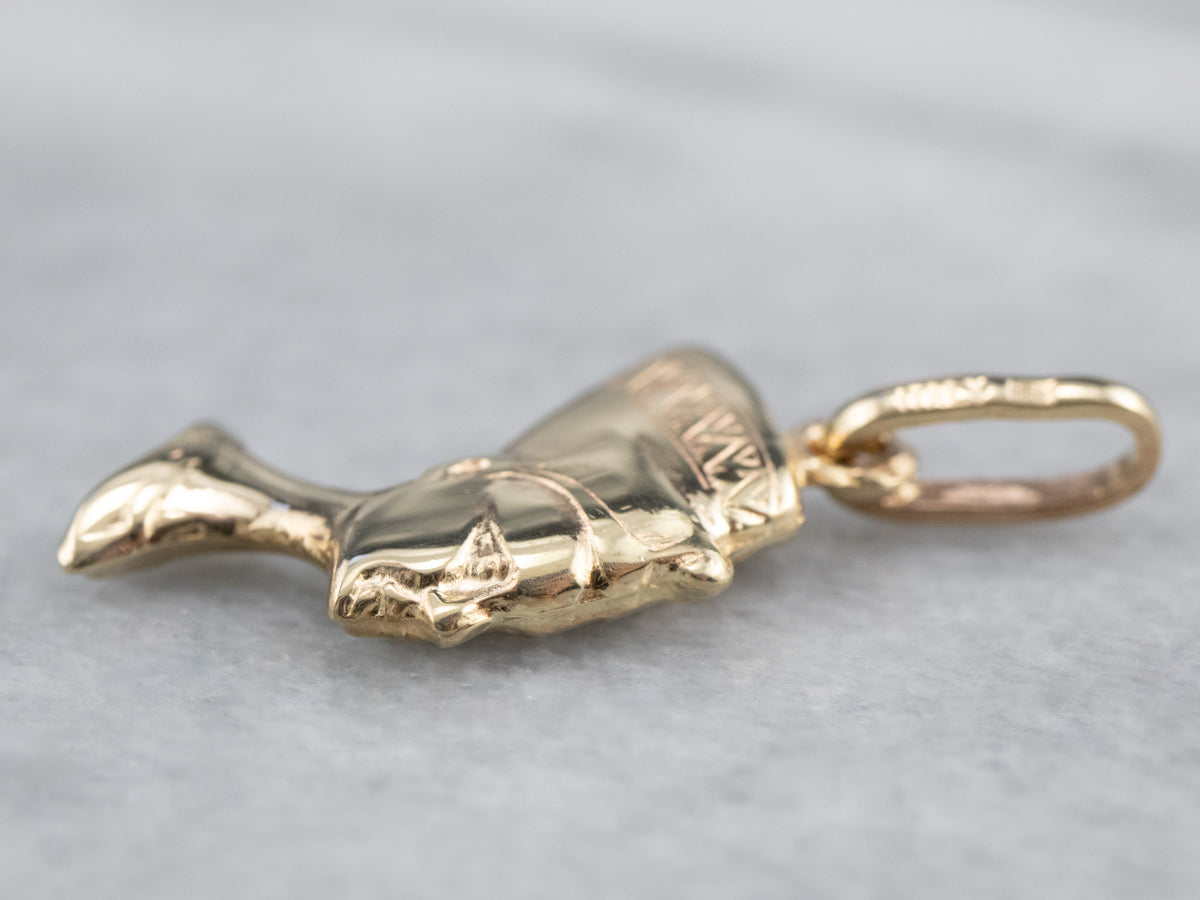 14K Gold Nefertiti Charm Pendant