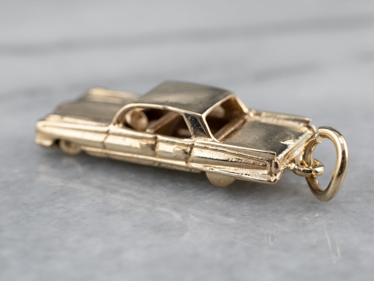 Vintage Cadillac Style Car Gold Charm