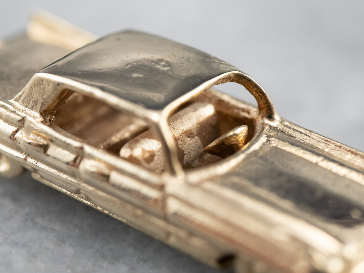 Vintage Cadillac Style Car Gold Charm