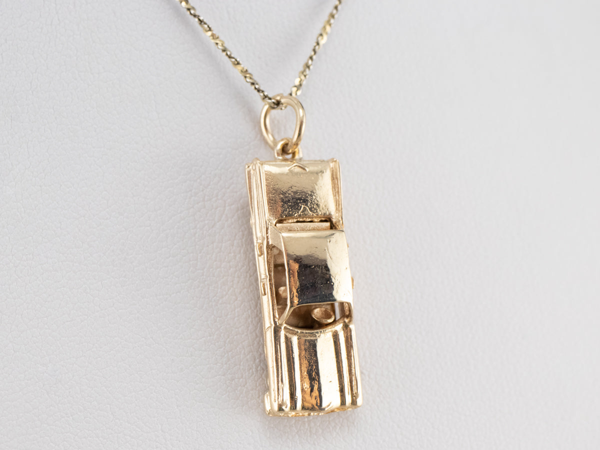 Vintage Cadillac Style Car Gold Charm