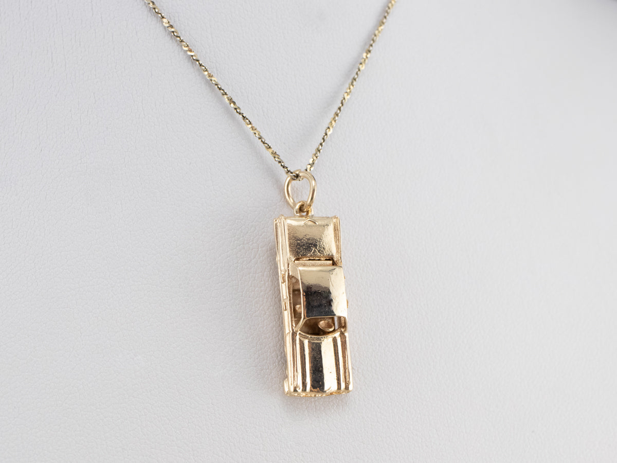 Vintage Cadillac Style Car Gold Charm