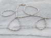 Sparkling White Gold Twist Chain Necklace