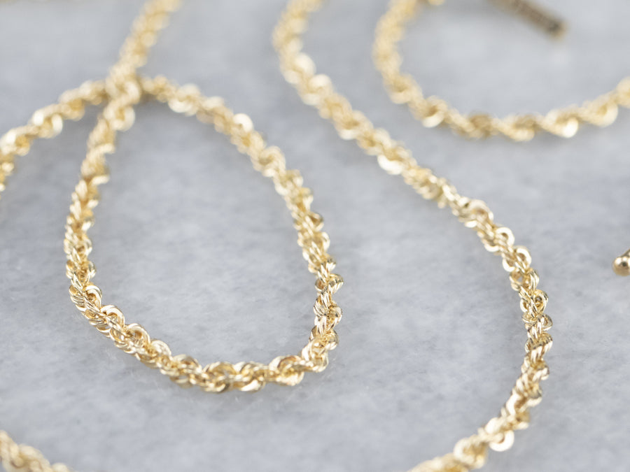 Gold Sparkling Rope Chain Necklace
