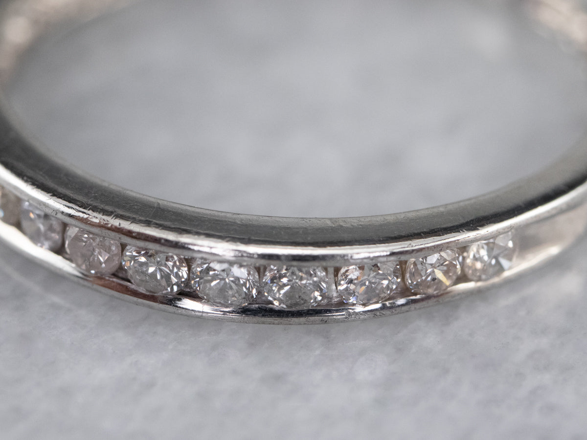 Thin Channel Set Diamond Band