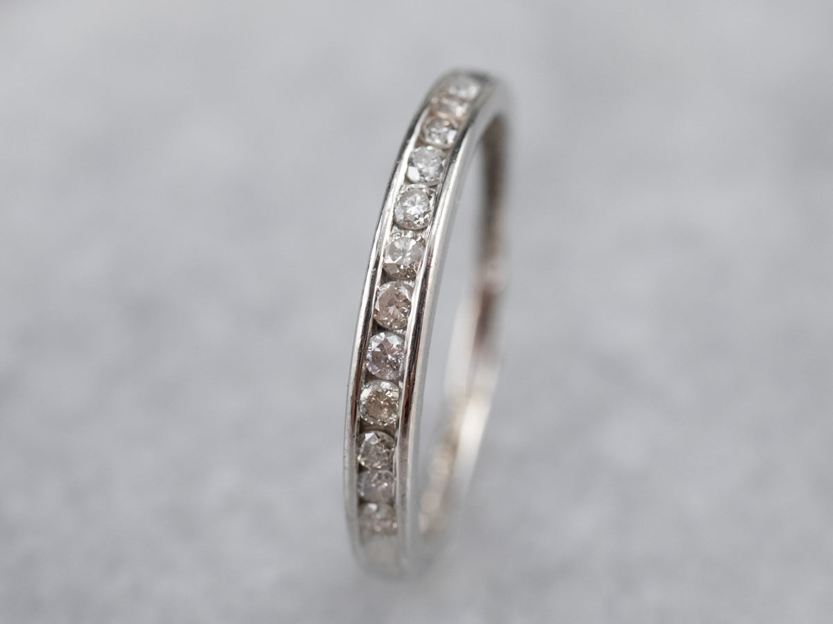 Thin Channel Set Diamond Band