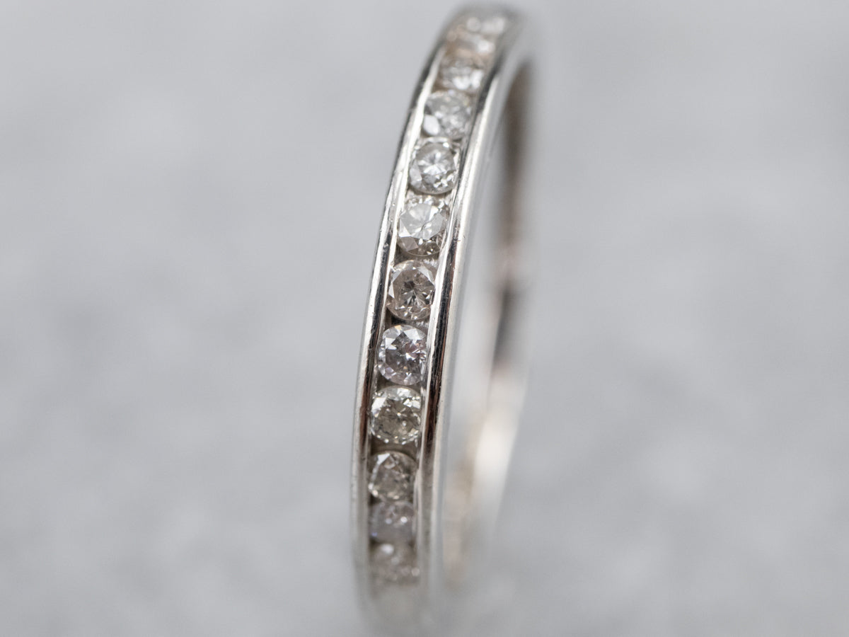Thin Channel Set Diamond Band