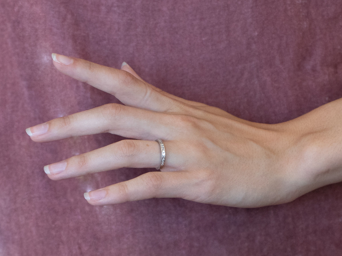 Thin Channel Set Diamond Band