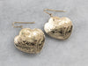 Gold Engraved Floral Drop Earrings