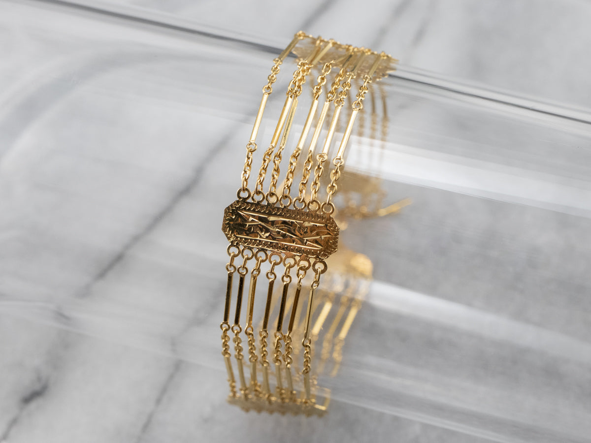 900 Gold Fancy Link Bracelet