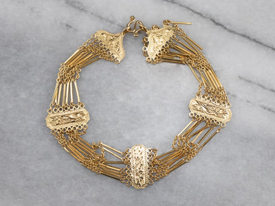900 Gold Fancy Link Bracelet