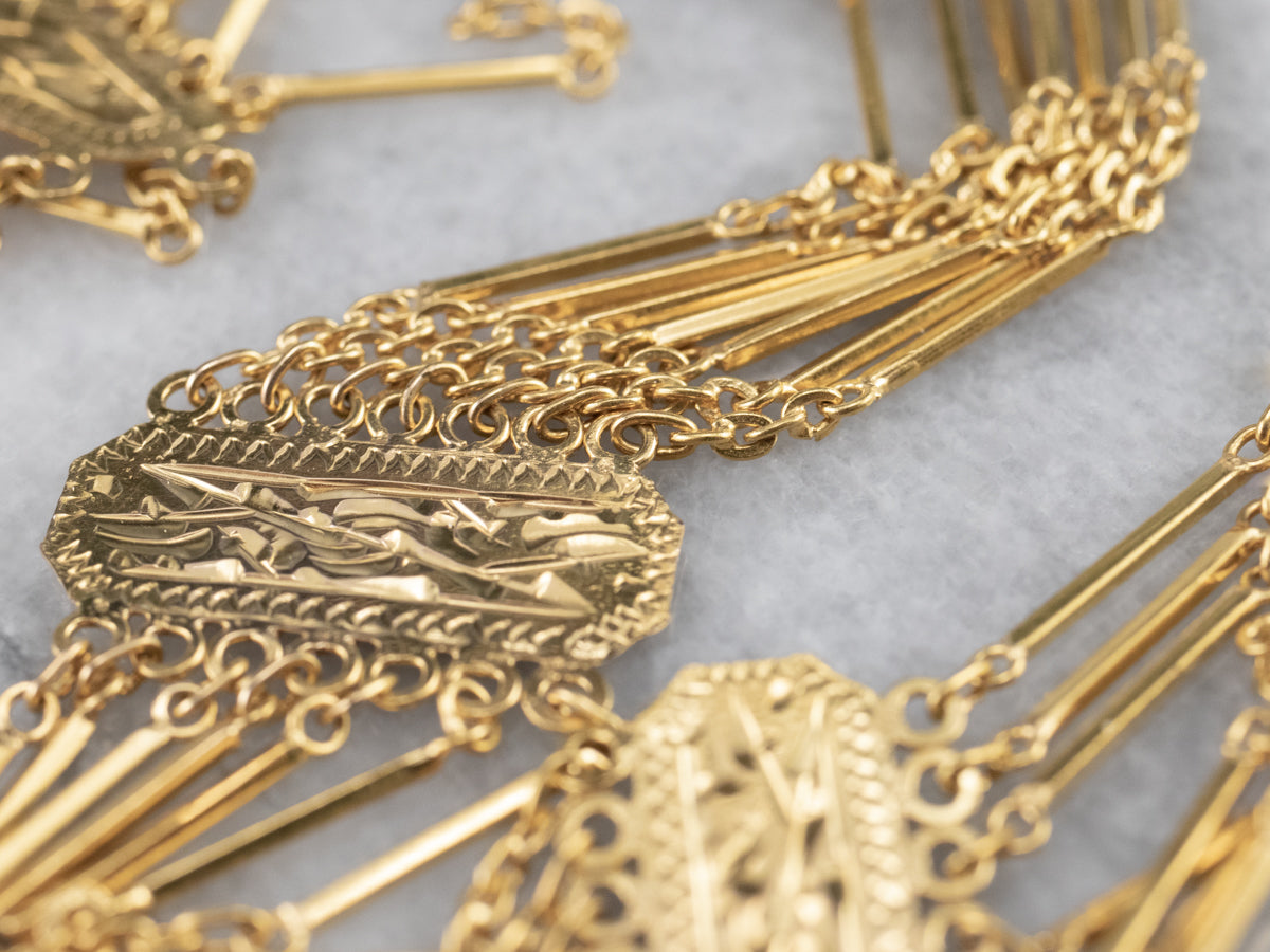 900 Gold Fancy Link Bracelet