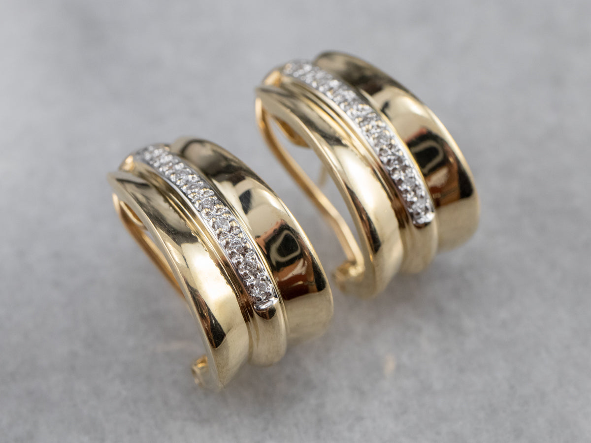 Diamond and Gold Drop Earrings