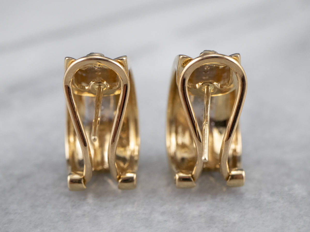 Diamond and Gold Drop Earrings