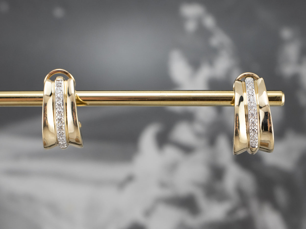 Diamond and Gold Drop Earrings