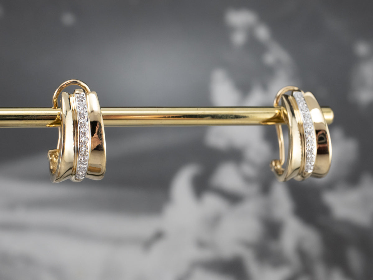 Diamond and Gold Drop Earrings