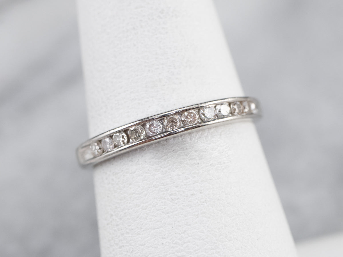 Thin Channel Set Diamond Band