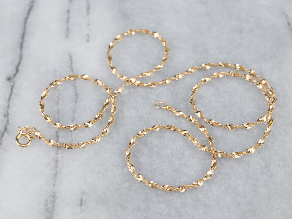 14K Gold Sparkling Tinsel Chain Necklace