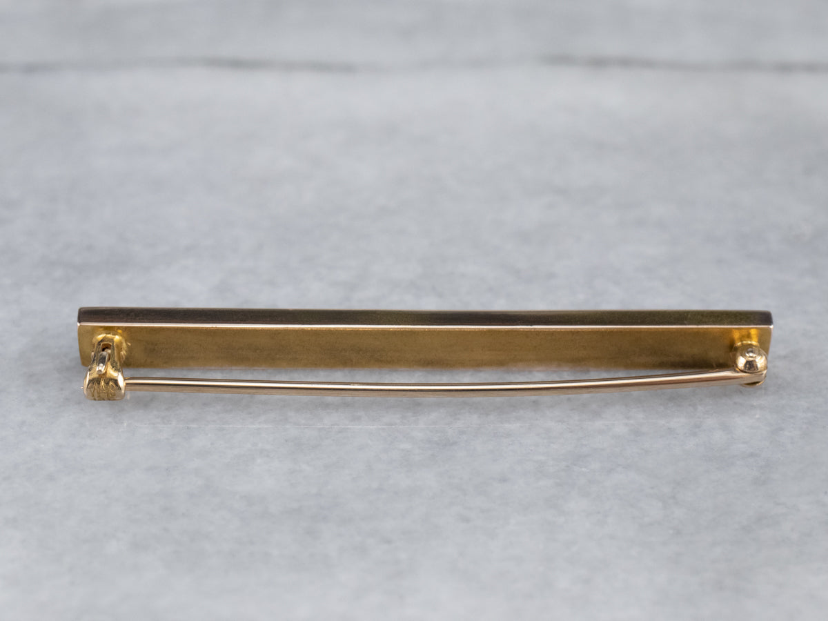 Antique Sapphire Gold Bar Pin