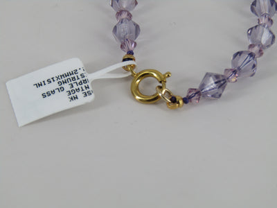 Purple Glass Bead Vintage Necklace