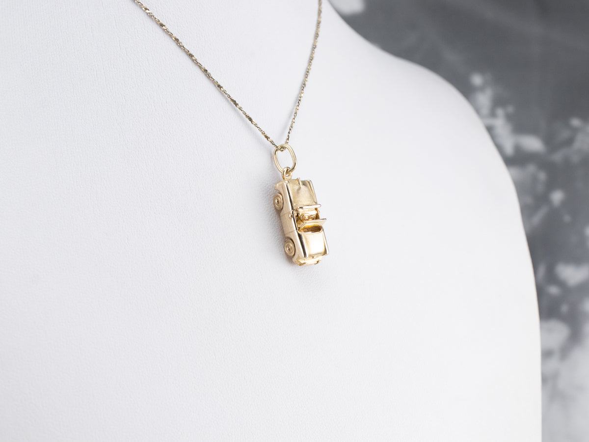 Gold Convertible Car Charm