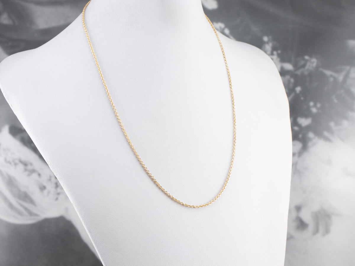Cadena tipo cable de oro brillante