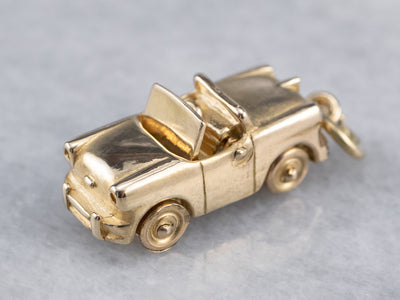 Gold Convertible Car Charm