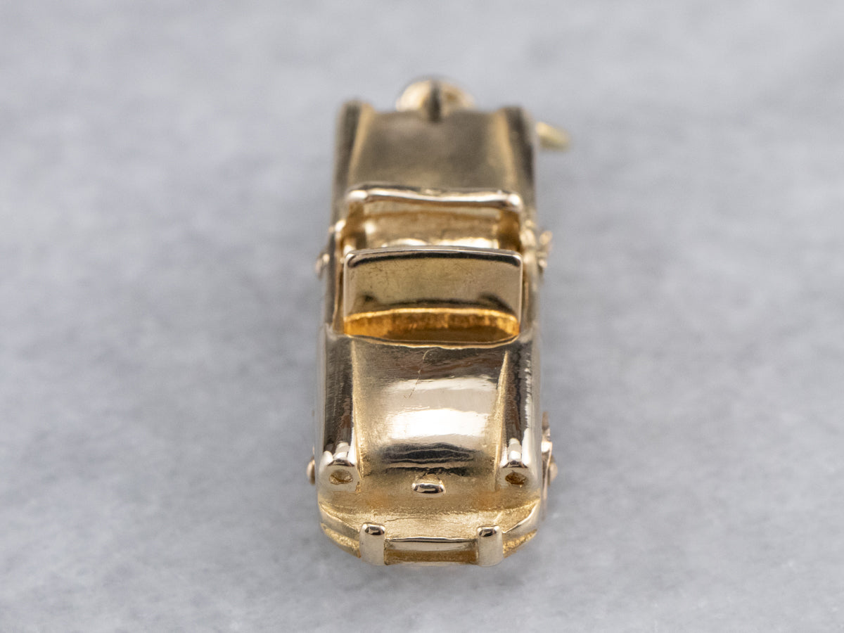 Gold Convertible Car Charm