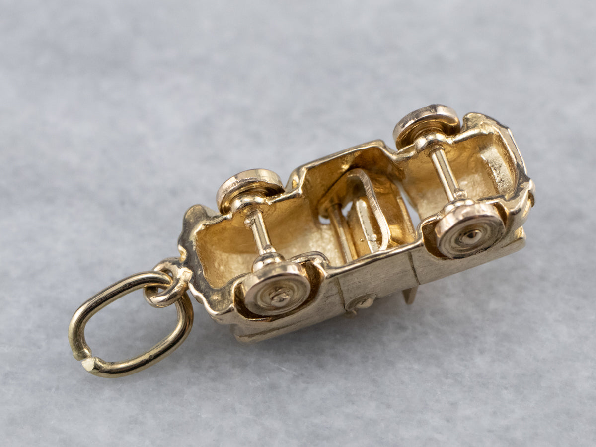 Gold Convertible Car Charm
