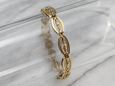 Vintage Gold Floral Link Bracelet