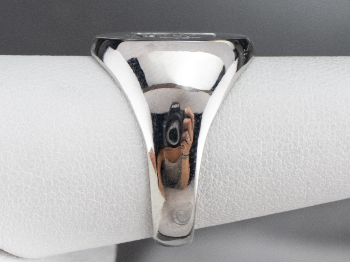 Platinum Fleur de Lis Signet Ring