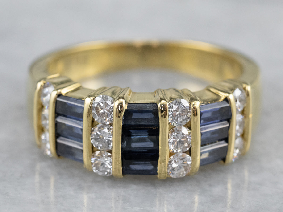 Sapphire Diamond Gold Band