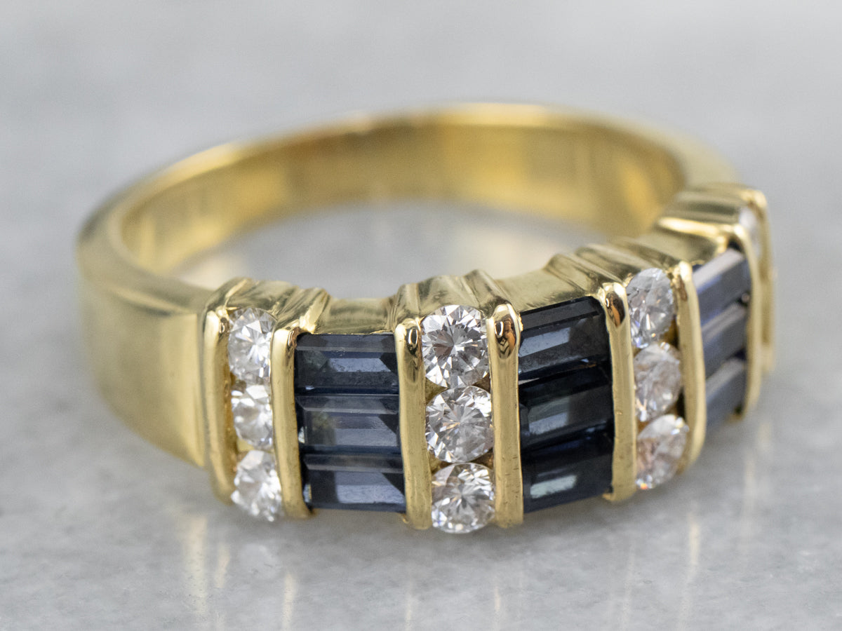 Sapphire Diamond Gold Band