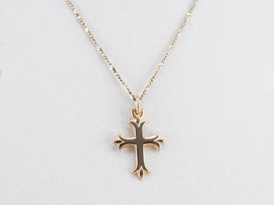 Unisex Vintage Gold Cross Pendant