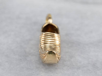 Engraved Golden Clog Charm Pendant