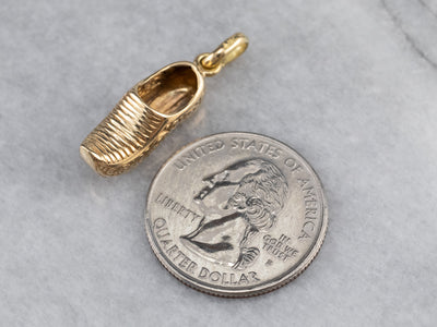 Engraved Golden Clog Charm Pendant