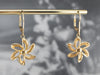 Vintage Gold Flower Drop Earrings