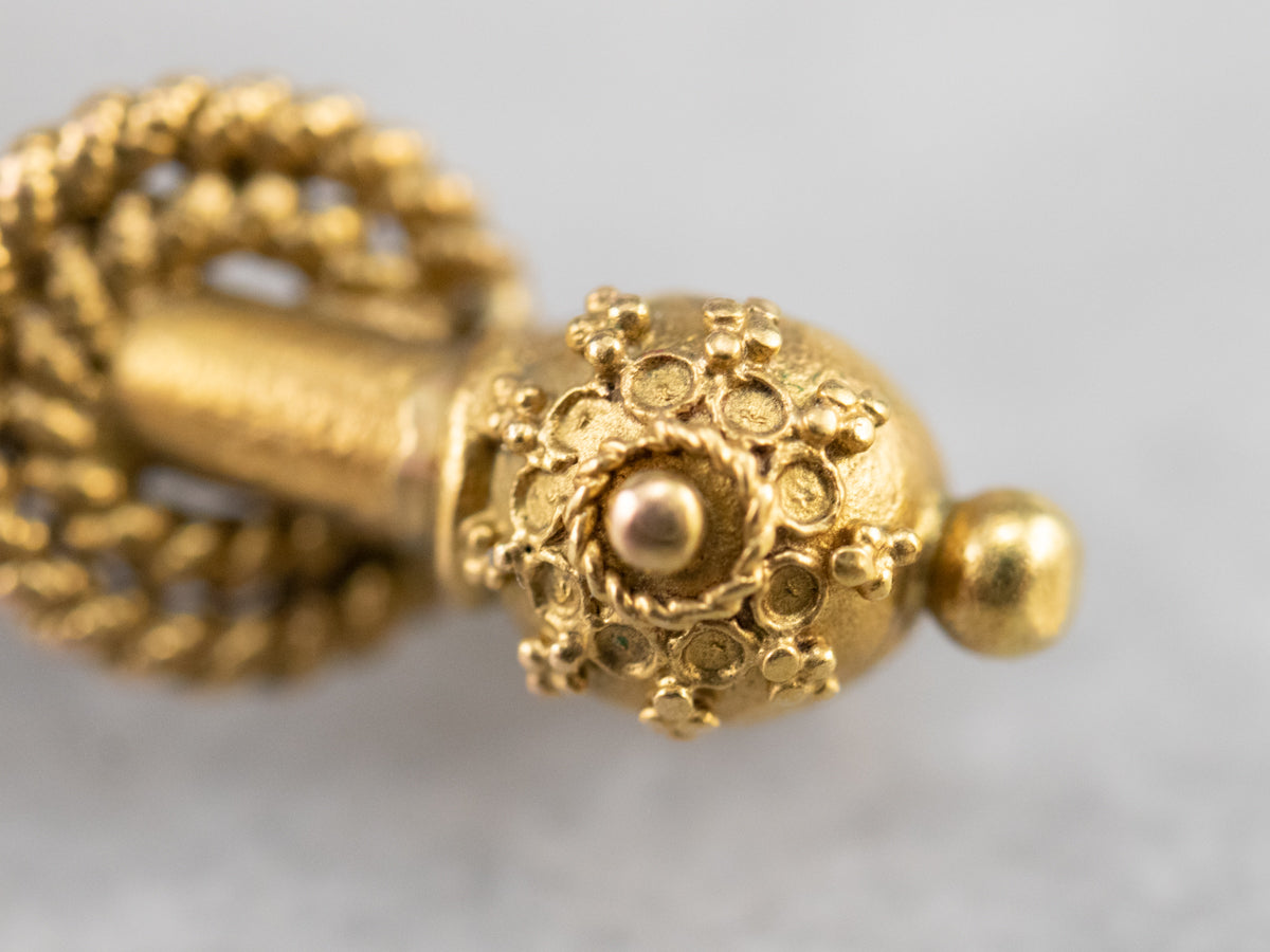 Broche victoriano de diamantes con talla de mina antigua del renacimiento etrusco