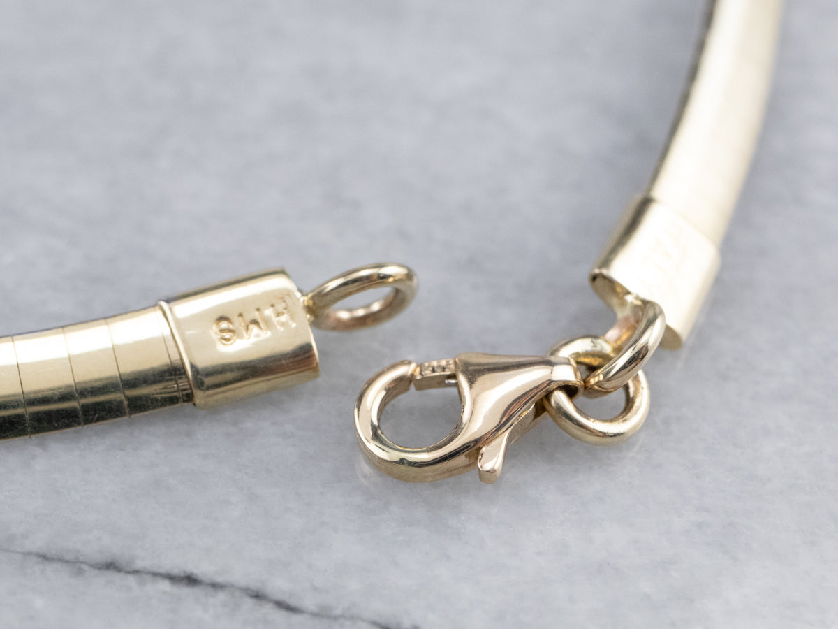 Two Tone Gold Flat Omega Chain