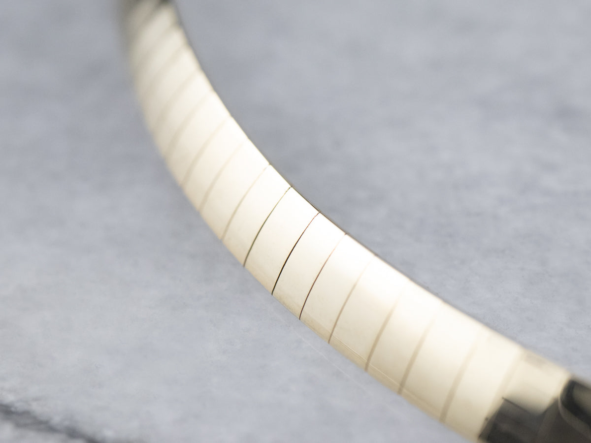 Two Tone Gold Flat Omega Chain