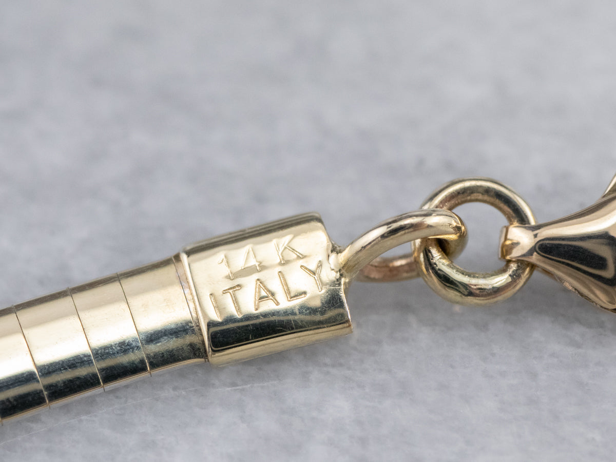 Two Tone Gold Flat Omega Chain