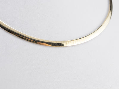 Two Tone Gold Flat Omega Chain Necklace