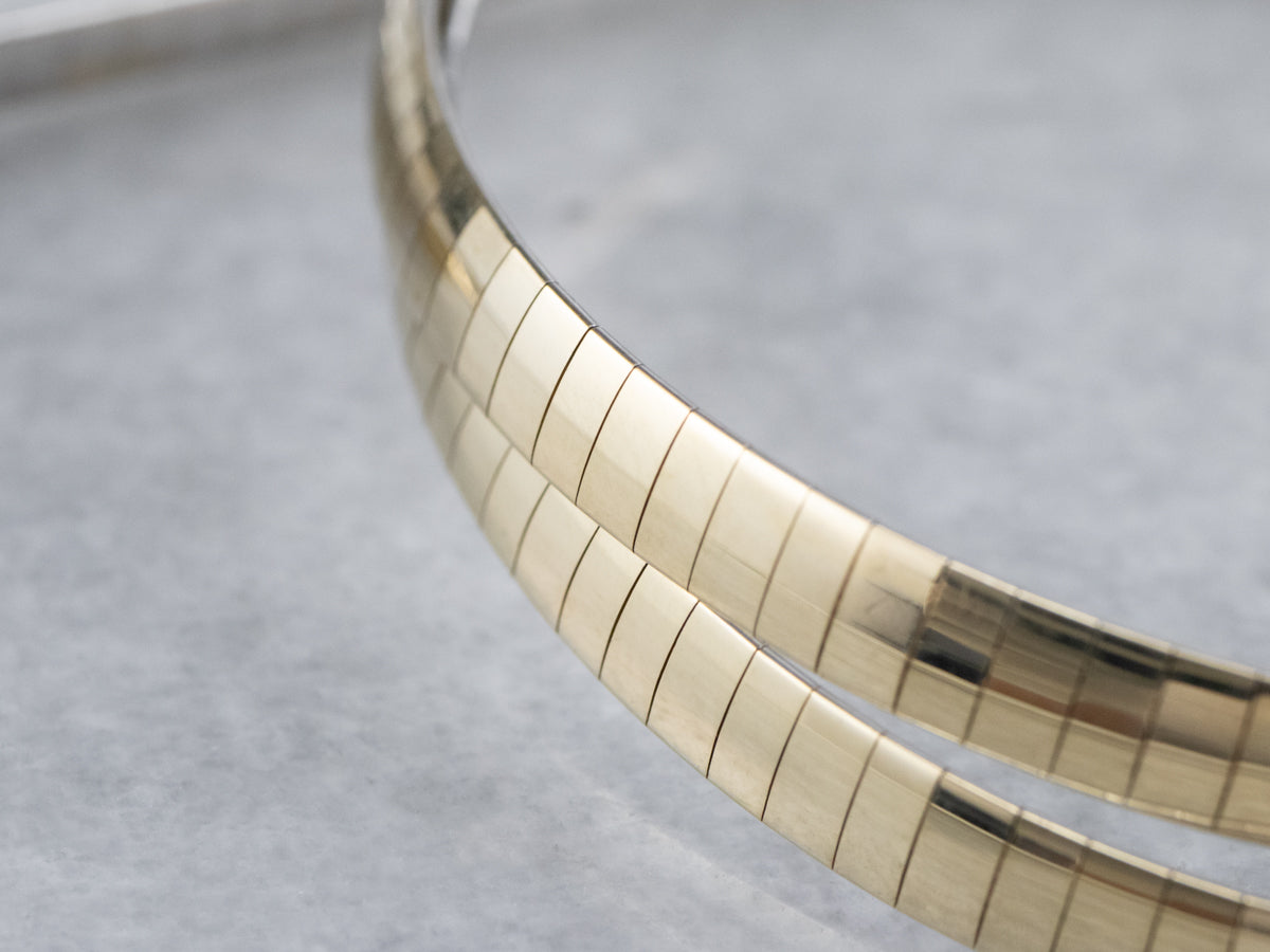 Two Tone Gold Flat Omega Chain