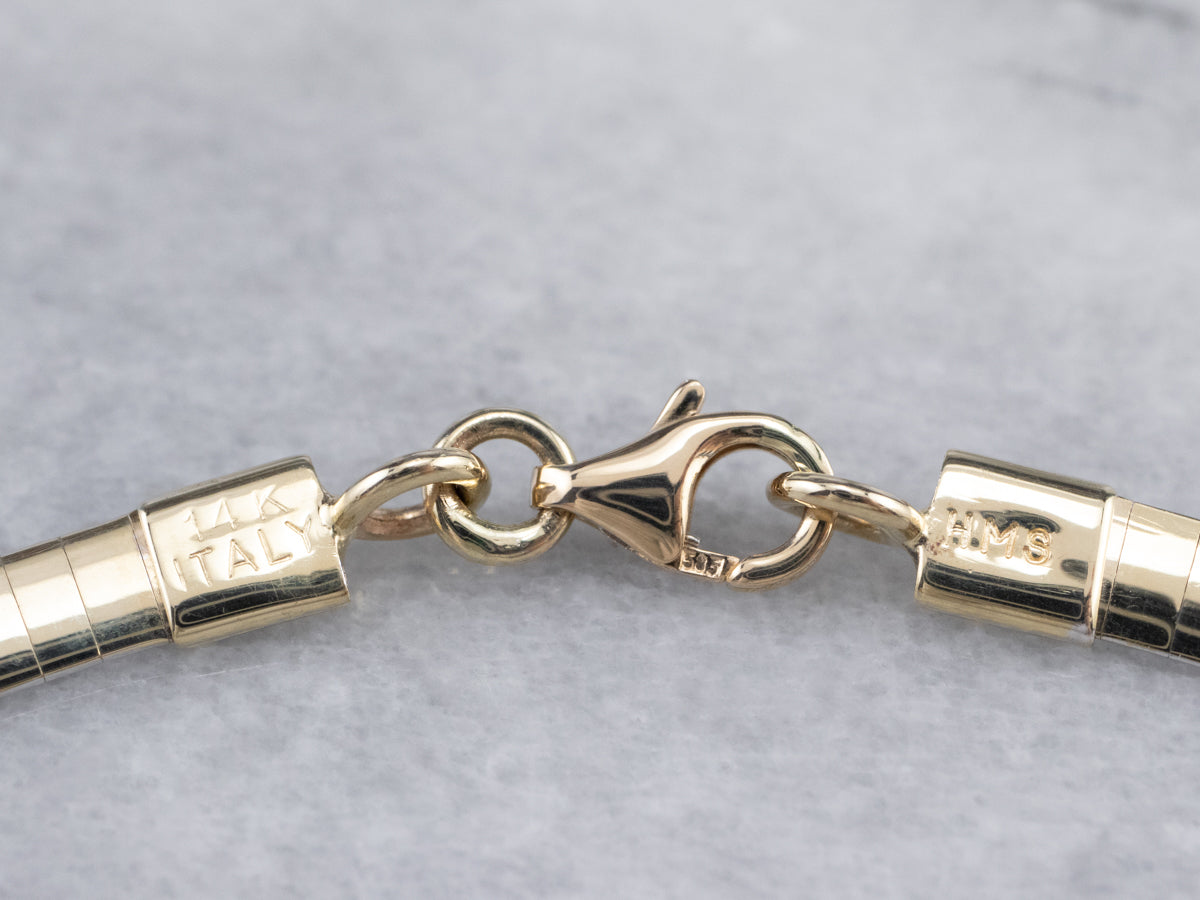 Two Tone Gold Flat Omega Chain