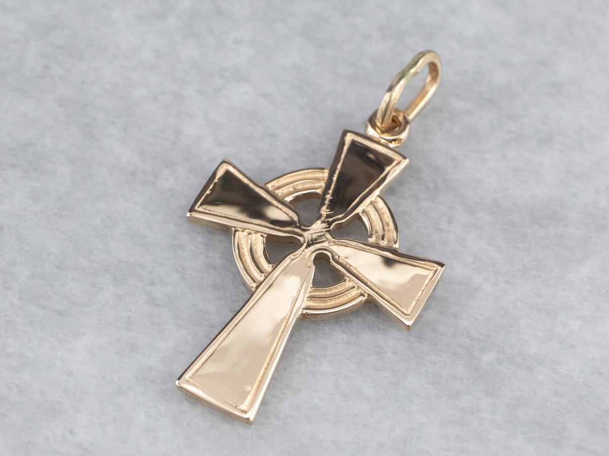 Vintage Gold Celtic Cross Pendant