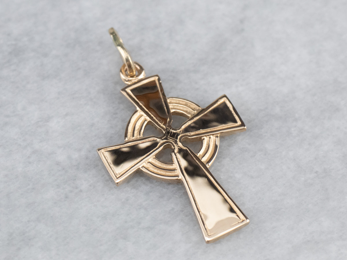Vintage Gold Celtic Cross Pendant