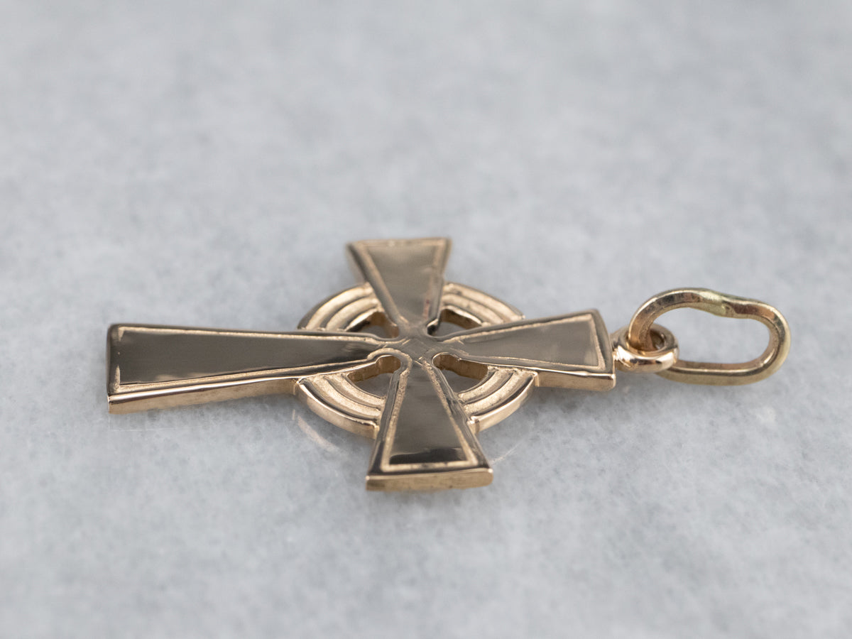 Vintage Gold Celtic Cross Pendant